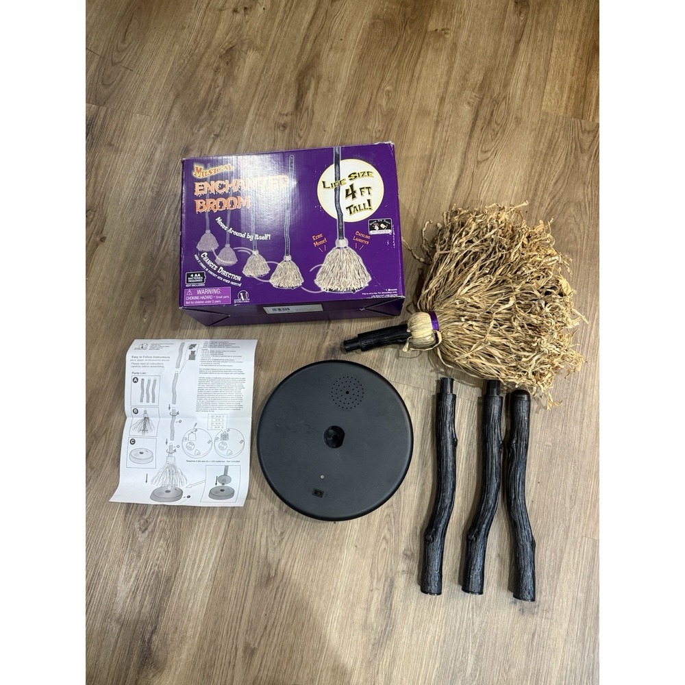 Halloween Musical Enchanted‎ Witches Broom 4 Foot Animated w/Eerie Music VIDEO